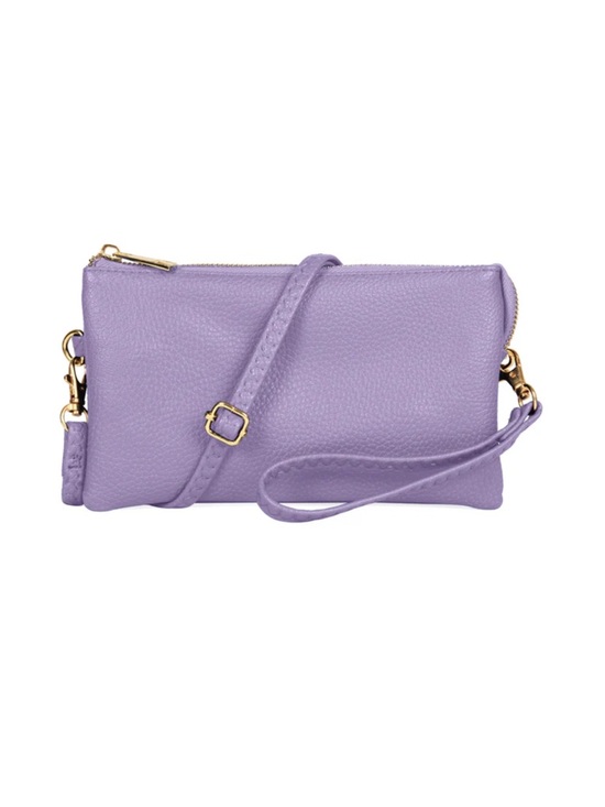 Handbags - Lilac Faux Leather Crossbody Wristlet brand new! Never used.